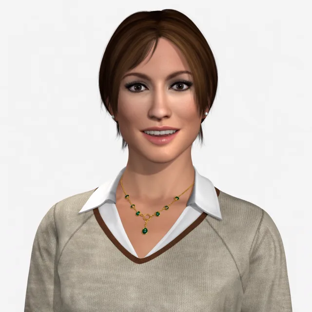 Caroline, 3D-Avatar aus dem VuppetMaster-Portfolio